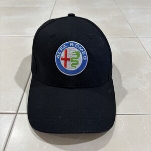Alfa Romeo Hat Baseball Cap Adjustable Adult Size Black Embroidered Logo F1 Car